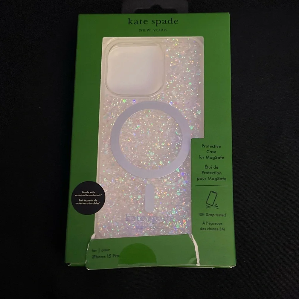 Kate Spade Silver Sparkle iPhone Case with Grip
